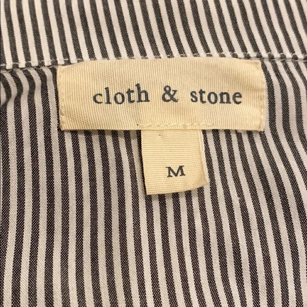 Cloth & Stone Stripe Flare Sleeve Button Down Top Size Medium